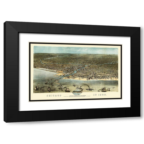 Chicago Illinois - Ruger 1868 Black Modern Wood Framed Art Print with Double Matting by Ruger