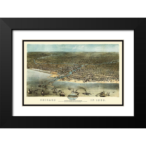 Chicago Illinois - Ruger 1868 Black Modern Wood Framed Art Print with Double Matting by Ruger