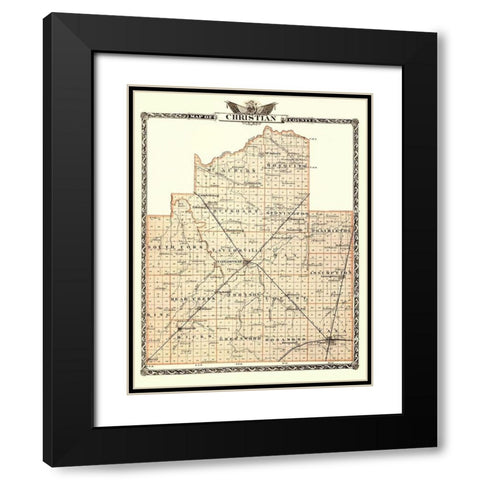 Christian Illinois - Warner 1876 Black Modern Wood Framed Art Print with Double Matting by Warner
