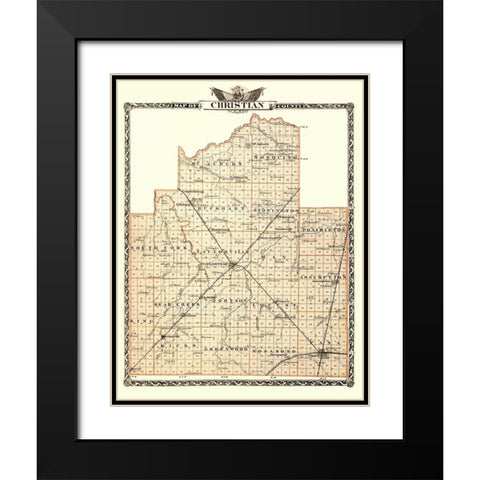 Christian Illinois - Warner 1876 Black Modern Wood Framed Art Print with Double Matting by Warner