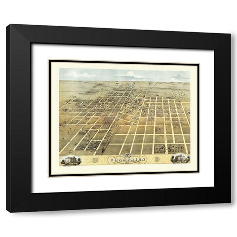 Champaign Illinois - Ruger 1869 Black Modern Wood Framed Art Print with Double Matting by Ruger