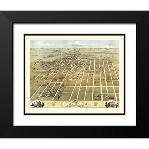 Champaign Illinois - Ruger 1869 Black Modern Wood Framed Art Print with Double Matting by Ruger