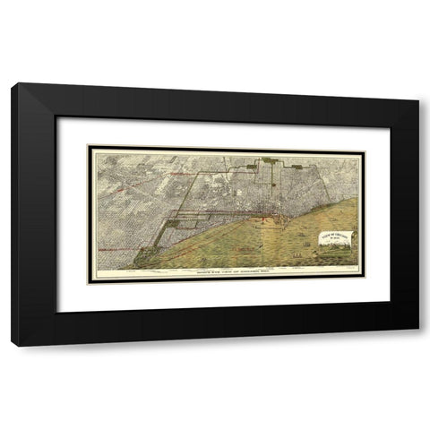Chicago Illinois - Roy 1893 Black Modern Wood Framed Art Print with Double Matting by Roy