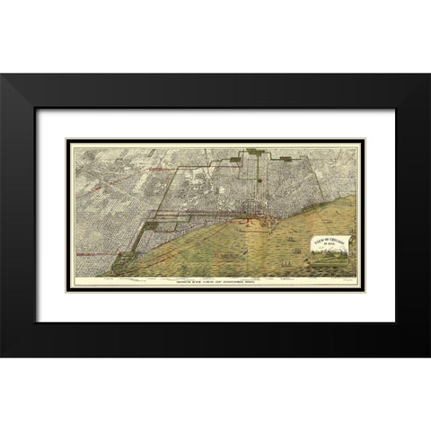 Chicago Illinois - Roy 1893 Black Modern Wood Framed Art Print with Double Matting by Roy