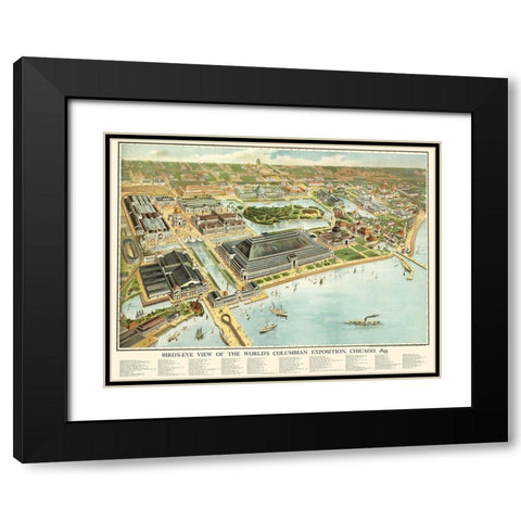 Columbian Exposition Chicago Illinois Black Modern Wood Framed Art Print with Double Matting by Rand McNally
