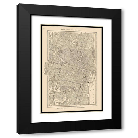 Chicago  Illinois - Reynold 1921 Black Modern Wood Framed Art Print with Double Matting by Reynold