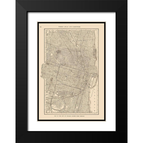 Chicago  Illinois - Reynold 1921 Black Modern Wood Framed Art Print with Double Matting by Reynold