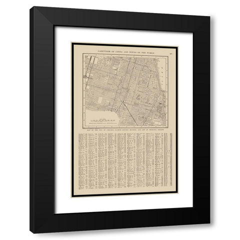 Chicago  Illinois - Reynold 1921 Black Modern Wood Framed Art Print with Double Matting by Reynold
