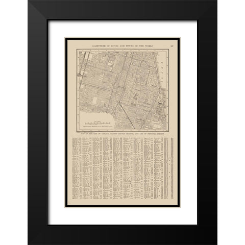Chicago  Illinois - Reynold 1921 Black Modern Wood Framed Art Print with Double Matting by Reynold