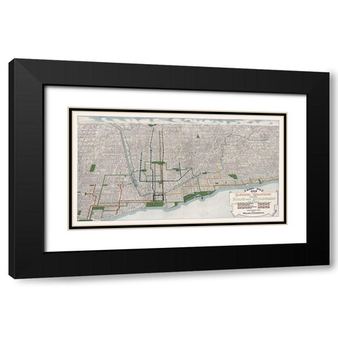 Chicago Elevated Railroad Illinois - Champion 1908  Black Modern Wood Framed Art Print with Double Matting by Champion
