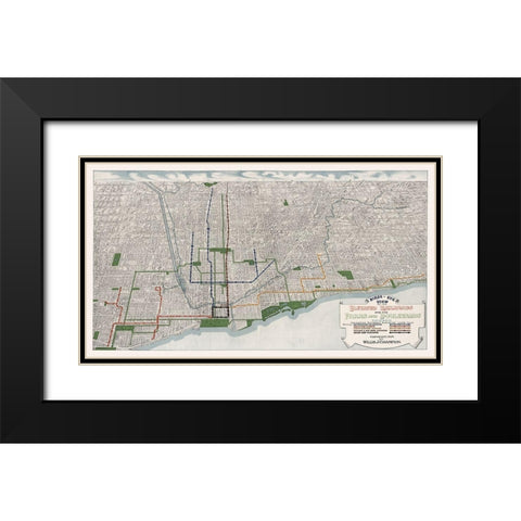 Chicago Elevated Railroad Illinois - Champion 1908  Black Modern Wood Framed Art Print with Double Matting by Champion