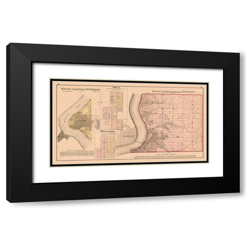 Nauvoo, Tioga, Breckenridge, Montebello Illinois Black Modern Wood Framed Art Print with Double Matting by Andreas