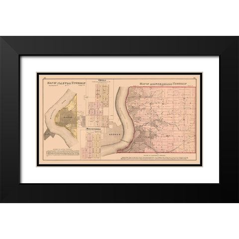 Nauvoo, Tioga, Breckenridge, Montebello Illinois Black Modern Wood Framed Art Print with Double Matting by Andreas