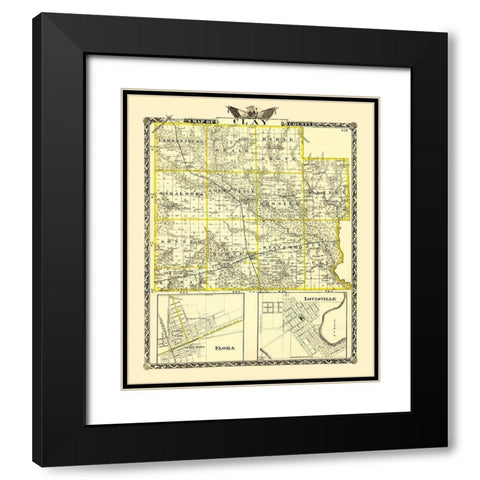 Clay Illinois Landowner - Warner 1870 Black Modern Wood Framed Art Print with Double Matting by Warner
