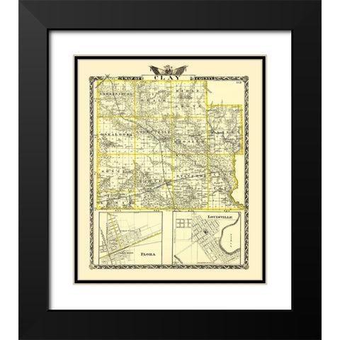 Clay Illinois Landowner - Warner 1870 Black Modern Wood Framed Art Print with Double Matting by Warner