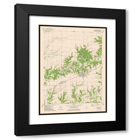 Colchester Illinois Quad - USGS 1974 Black Modern Wood Framed Art Print with Double Matting by USGS