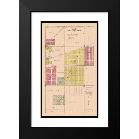 Eastern Downers Grove  Illinois - 1904 Black Modern Wood Framed Art Print with Double Matting by Middle - West Publishing Co.