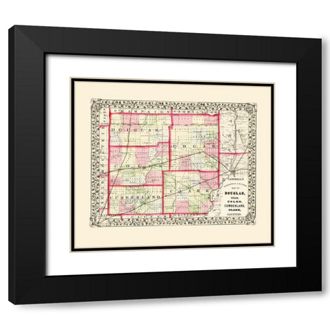 Douglas Edgar Coles Cumberland Clark Illinois Black Modern Wood Framed Art Print with Double Matting by Campbell