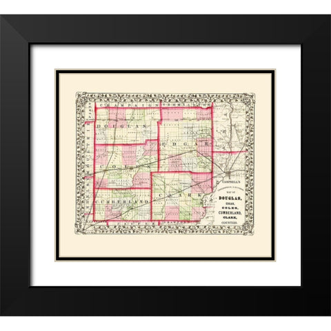 Douglas Edgar Coles Cumberland Clark Illinois Black Modern Wood Framed Art Print with Double Matting by Campbell