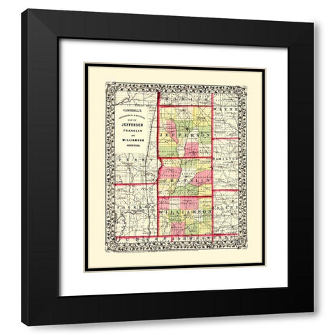 Franklin Jefferson Williamson Illinois Black Modern Wood Framed Art Print with Double Matting by Campbell