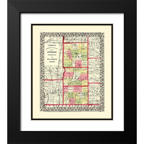 Franklin Jefferson Williamson Illinois Black Modern Wood Framed Art Print with Double Matting by Campbell