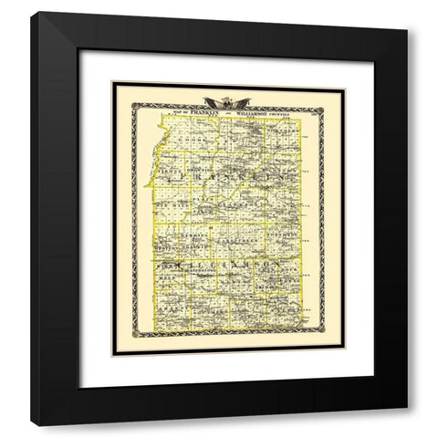 Franklin  Williamson Illinois Landowner Black Modern Wood Framed Art Print with Double Matting by Warner
