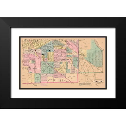 Southern Freeport  Illinois - 1894 Black Modern Wood Framed Art Print with Double Matting by North West Publishing Co.