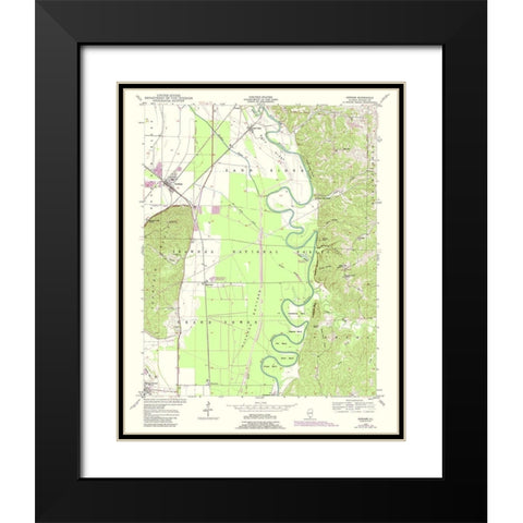 Gorham Illinois Quad - USGS 1947 Black Modern Wood Framed Art Print with Double Matting by USGS