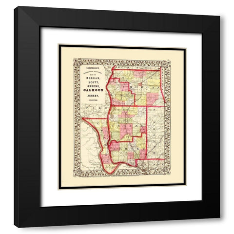 Greene Jersey Scott Morgan Calhoun Illinois Black Modern Wood Framed Art Print with Double Matting by Campbell