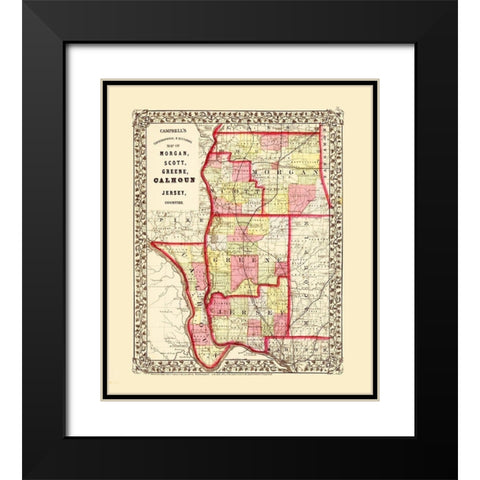 Greene Jersey Scott Morgan Calhoun Illinois Black Modern Wood Framed Art Print with Double Matting by Campbell