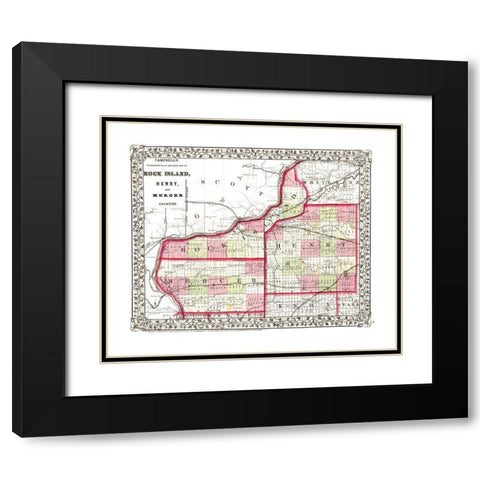 Henry  Rock Island  Mercer Illinois - Campbell Black Modern Wood Framed Art Print with Double Matting by Campbell