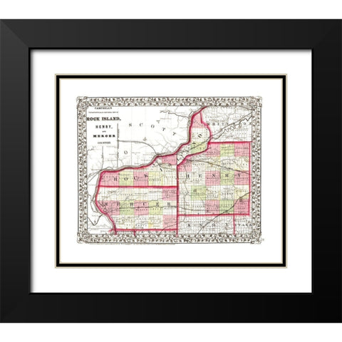 Henry  Rock Island  Mercer Illinois - Campbell Black Modern Wood Framed Art Print with Double Matting by Campbell