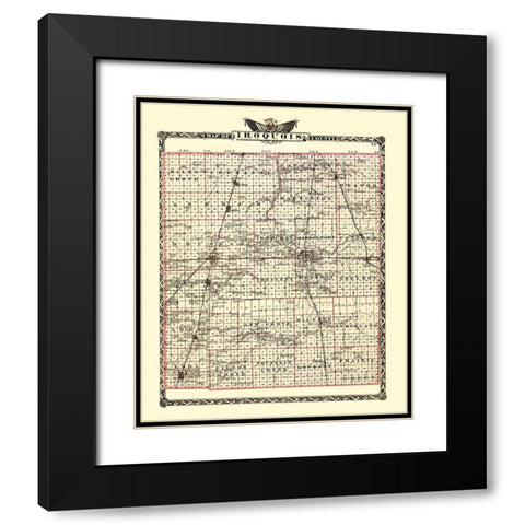 Iroquois Illinois Landowner - Warner 1870 Black Modern Wood Framed Art Print with Double Matting by Warner