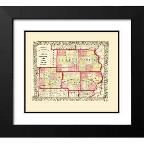 Jasper Crawford Clay Lawrence Richland Illinois Black Modern Wood Framed Art Print with Double Matting by Campbell