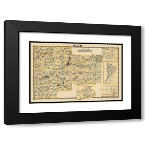 Kendall Will Grundy Cook Illinois Landowner Black Modern Wood Framed Art Print with Double Matting by Warner