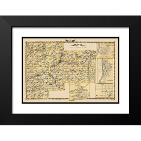 Kendall Will Grundy Cook Illinois Landowner Black Modern Wood Framed Art Print with Double Matting by Warner
