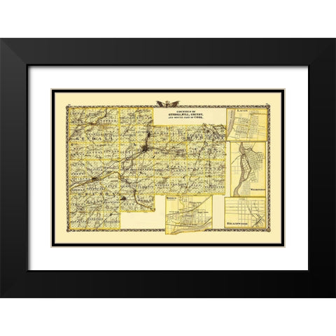 Kendall Will Grundy Cook Illinois Landowner Black Modern Wood Framed Art Print with Double Matting by Warner