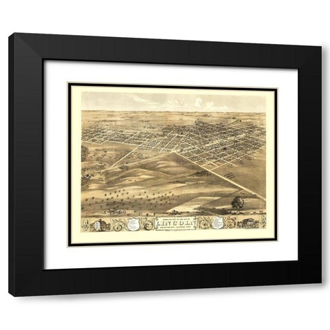 Lincoln Illinois - Ruger 1869 Black Modern Wood Framed Art Print with Double Matting by Ruger