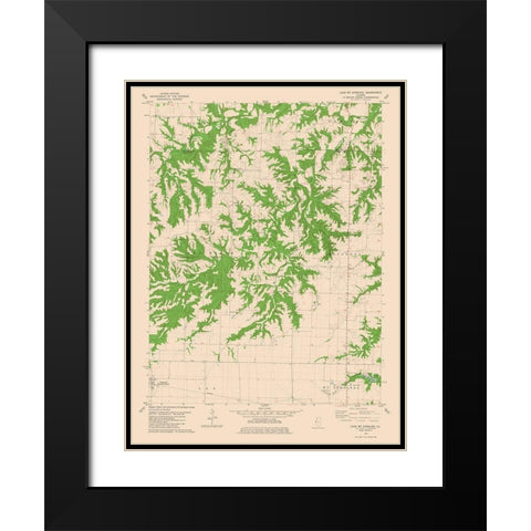 Lake Mt Sterling Illinois Quad - USGS 1981 Black Modern Wood Framed Art Print with Double Matting by USGS