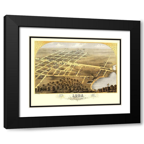 Loda Illinois - Ruger 1869 Black Modern Wood Framed Art Print with Double Matting by Ruger