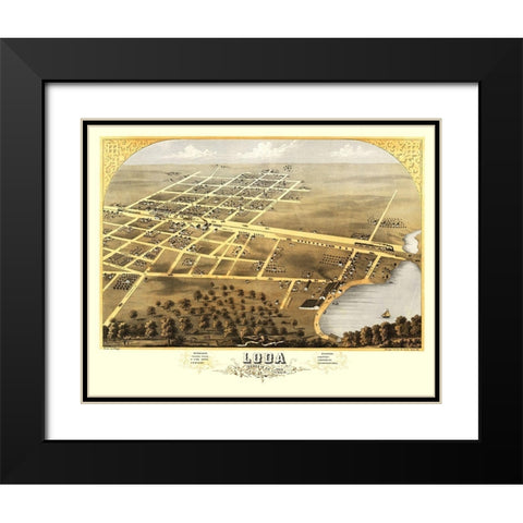 Loda Illinois - Ruger 1869 Black Modern Wood Framed Art Print with Double Matting by Ruger