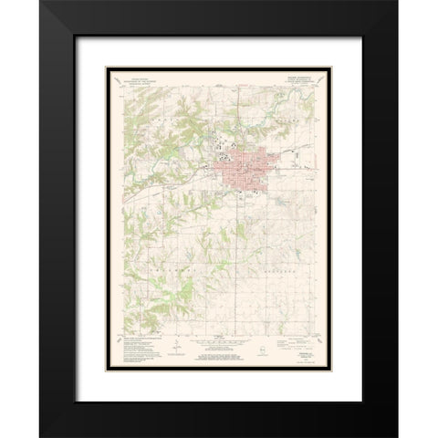 Macomb Illinois Quad - USGS 1974 Black Modern Wood Framed Art Print with Double Matting by USGS