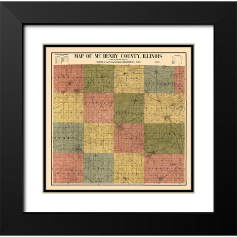 McHenry County Illinois - Hunter 1903  Black Modern Wood Framed Art Print with Double Matting by Hunter
