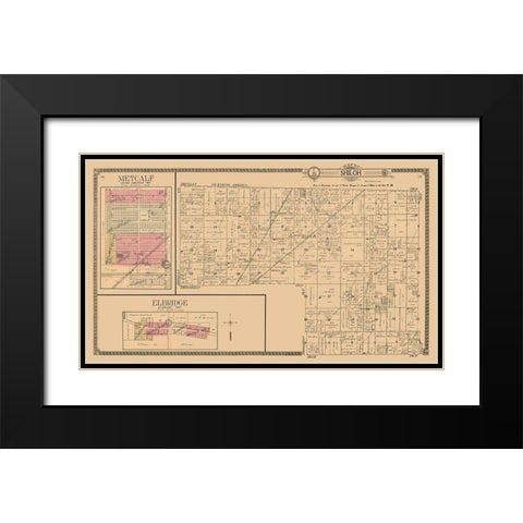 Metcalf, Elbridge, Shiloh  Illinois - Ogle 1910 Black Modern Wood Framed Art Print with Double Matting by Ogle