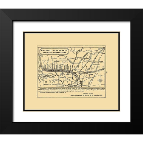 Missouri Illinois Railway - Thomas 1863  Black Modern Wood Framed Art Print with Double Matting by Thomas