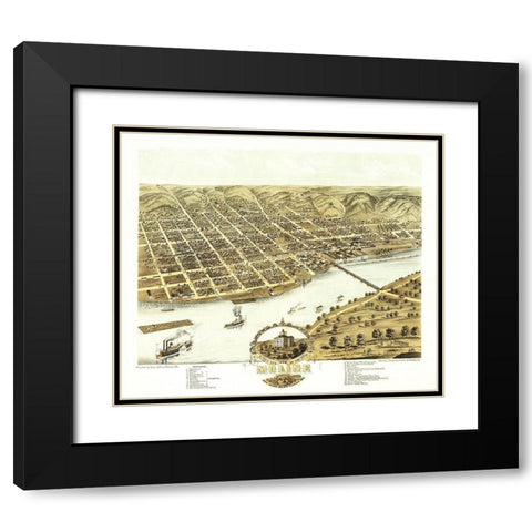 Moline Illinois - Ruger 1869 Black Modern Wood Framed Art Print with Double Matting by Ruger