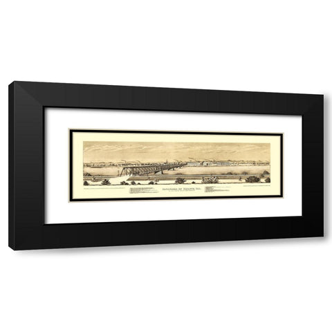 Moline Illinois - Hageboeck 1873 Black Modern Wood Framed Art Print with Double Matting by Hageboeck