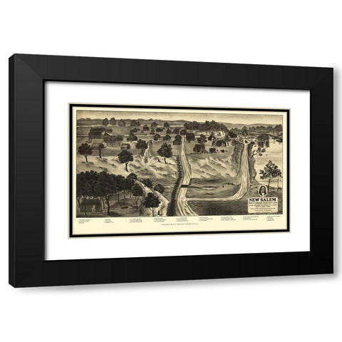 New Salem Illinois - Onstott 1909 Black Modern Wood Framed Art Print with Double Matting by Onstott