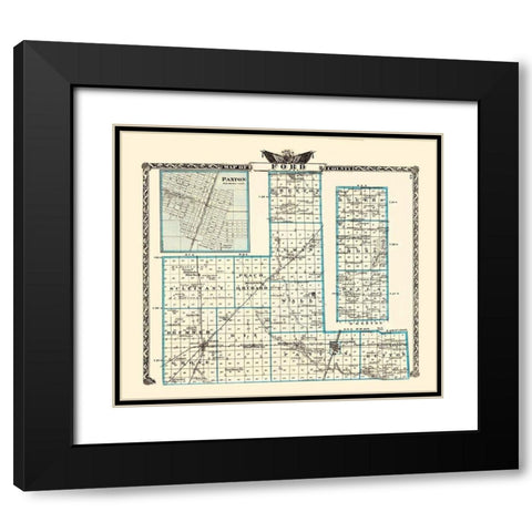 Ford Illinois Landowner - Warner 1870 Black Modern Wood Framed Art Print with Double Matting by Warner