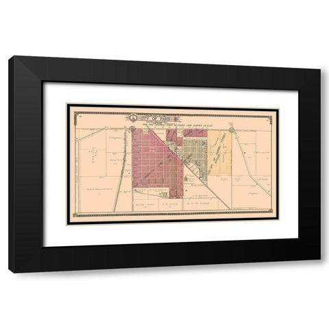 Southern Paris  Illinois - Ogle 1910 Black Modern Wood Framed Art Print with Double Matting by Ogle
